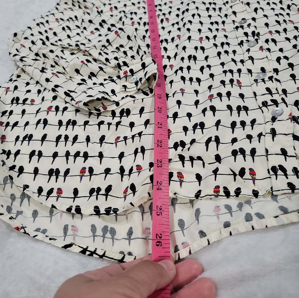 Jane and Delancey Tunic Top Shirt Blouse Size 2X Bird on a Wire Roll Tab Sleeve - Picture 8 of 16